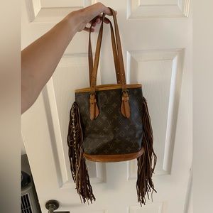 Vintage Boho Bags Petit French Tote Authentic Used Louis Vuitton